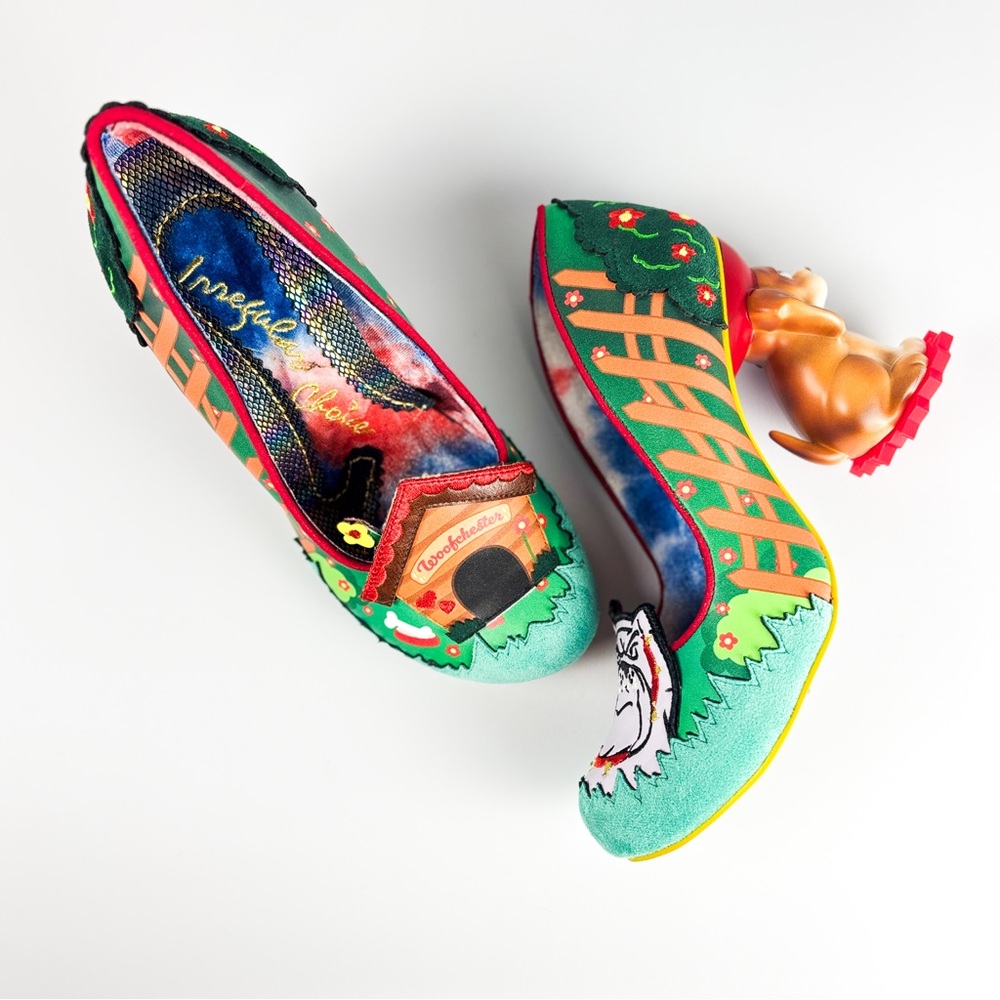 Irregular Choice “Top Dog” Bulldog & Beagle Heels – Sculpted Puppy Heel Design - Picture 2 of 9